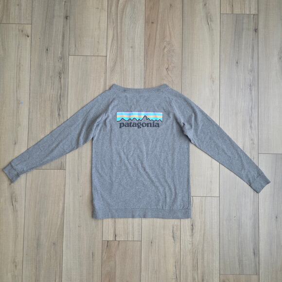 Patagonia Responsibili Tee Gray Long Sleeve Graphic Print Women Sz XS - Picture 3 of 7